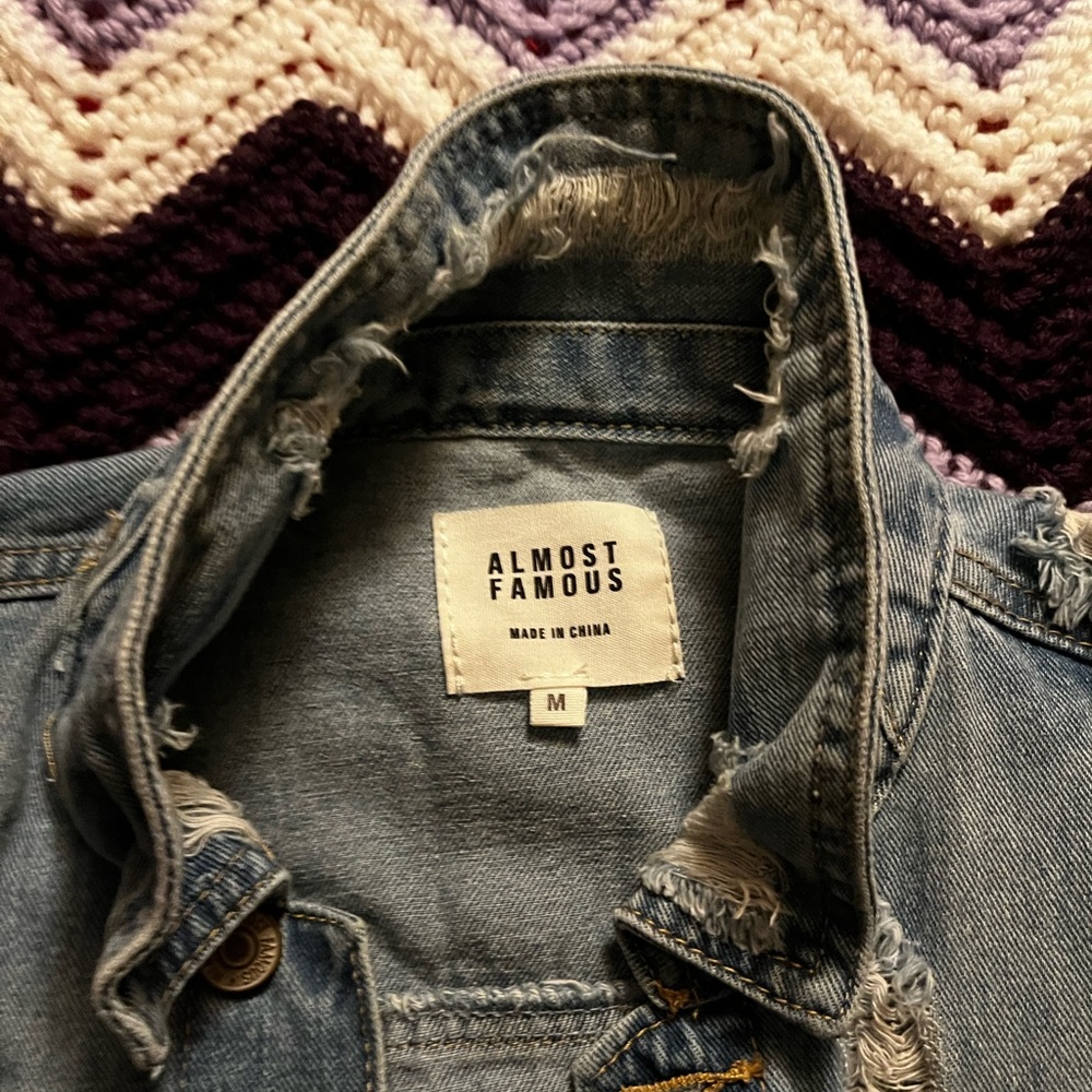Almost famous vest size medium jean jacket